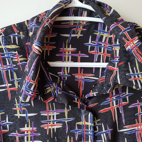 90s Vintage Satin Button Up Blouse - Picture 11 of 12